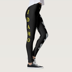 Leggings Piernas de flores del estado negro de Idaho