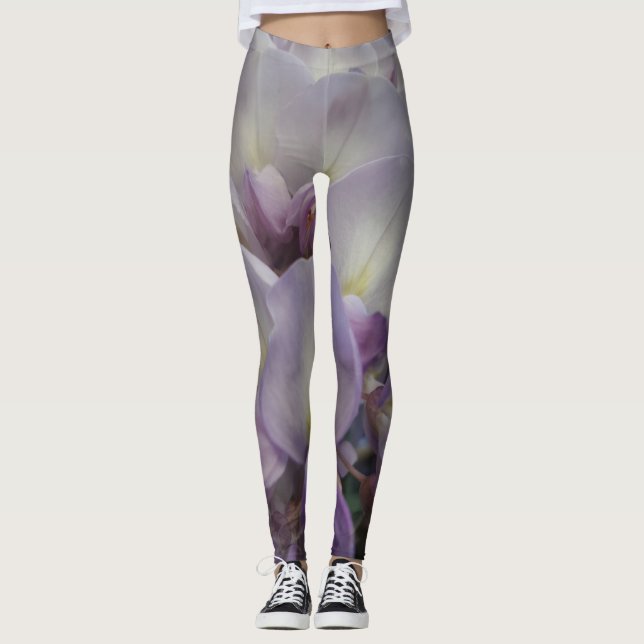 Leggings Piernas de flores moradas (Anverso)