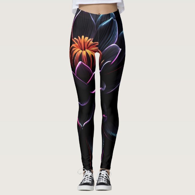 Leggings Piernas de flores naranjas (Anverso)