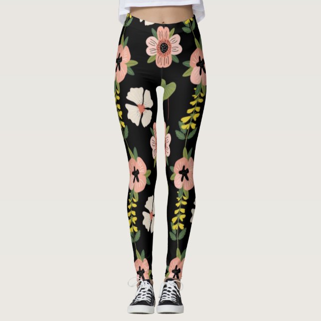 Leggings Piernas de flores para mujeres (Anverso)