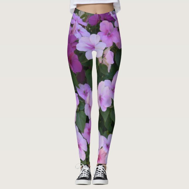 Leggings Piernas de flores rosadas (Anverso)