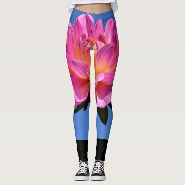Leggings Piernas de flores rosadas (Anverso)