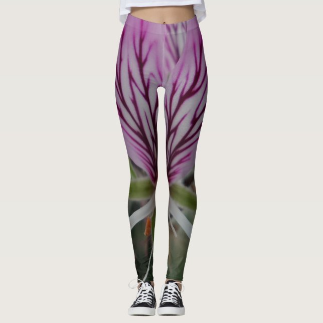 Leggings Piernas de flores rosadas/rojas (Anverso)