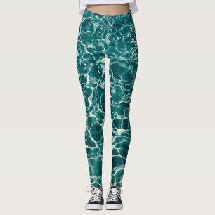 Leggings Piernas de flujo de agua turquesa