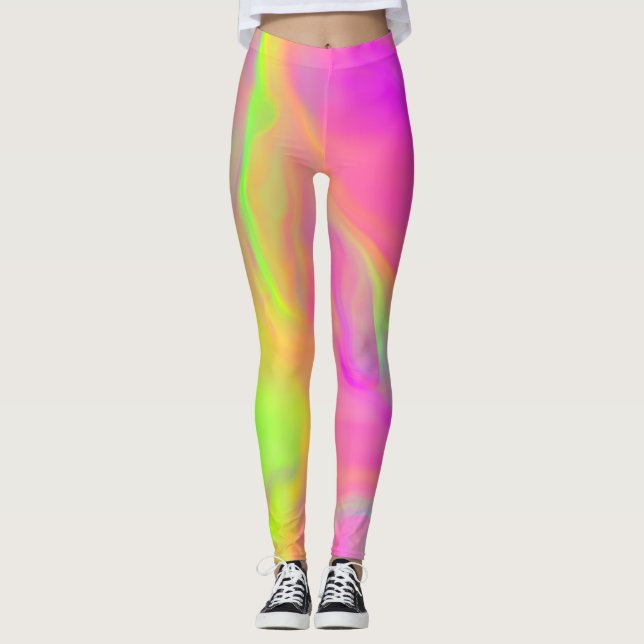 Leggings Piernas de flujo neón (Anverso)