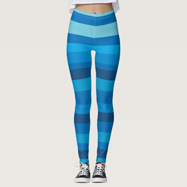 Leggings Piernas de franjas azules (Anverso)