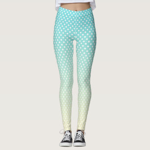 Leggings Piernas de gradientes de puntos de polka azul ciel