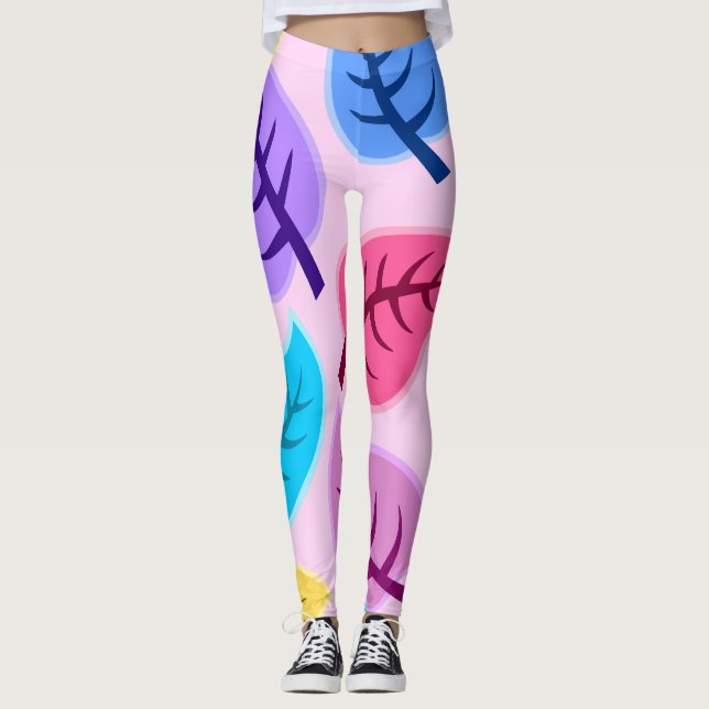 Leggings piernas de hojas de arco iris (Anverso)