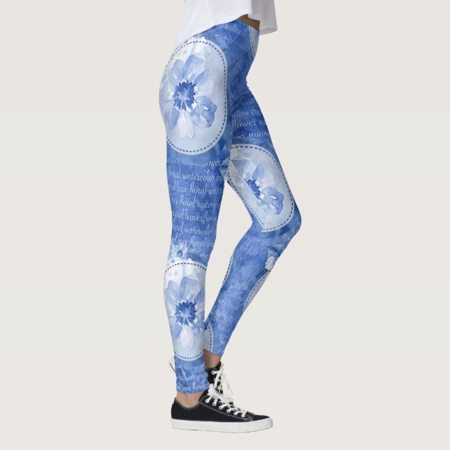 Leggings Piernas de impresión de flores azules de Guay (Derecha)