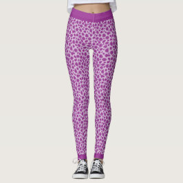 Leggings Piernas de impresión de leopardo púrpura
