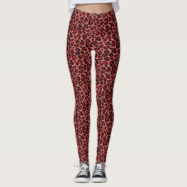 Leggings Piernas de impresión de leopardo rojo