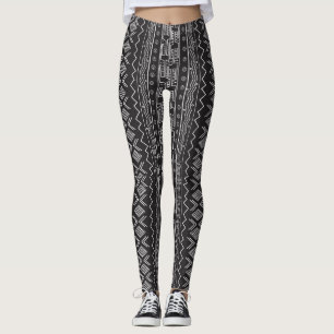 Leggings Piernas de impresión de paño negro y blanco