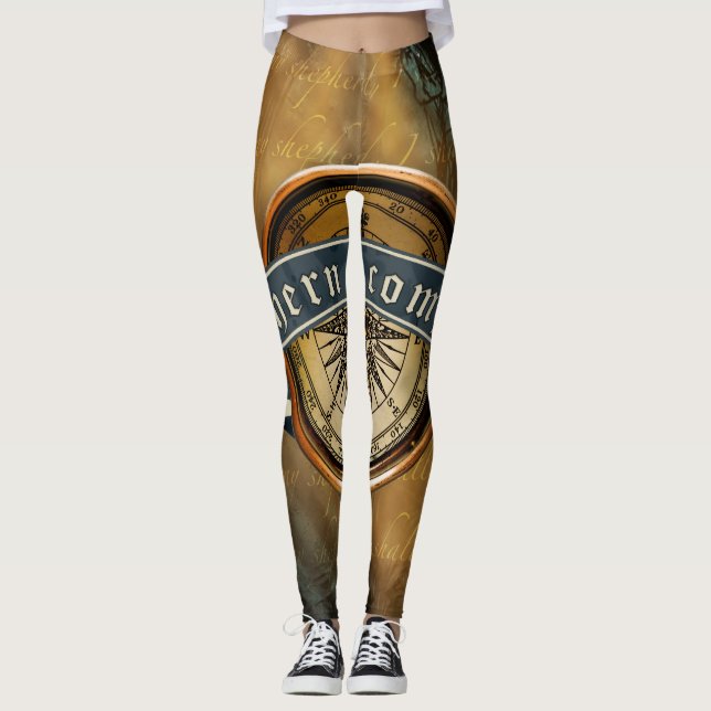 Leggings Piernas de la brújula del norte (Anverso)