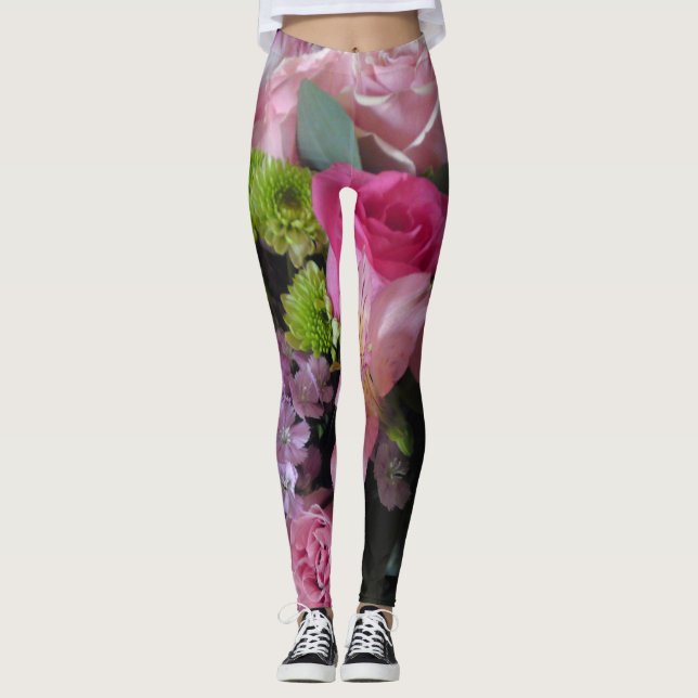 Leggings Piernas de la mezcla de flores (Anverso)