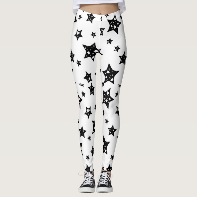 Leggings Piernas de las estrellas negras (Anverso)
