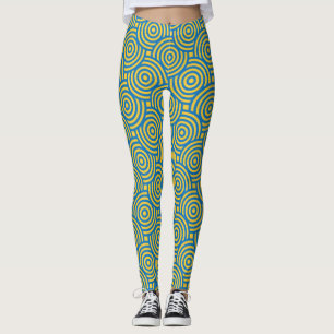 Leggings Piernas de los círculos amarillos azules