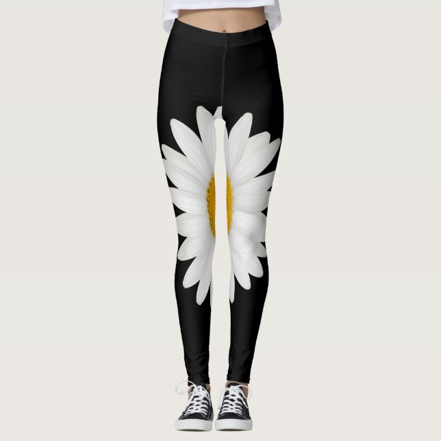 Leggings Piernas de margarita negra (Anverso)