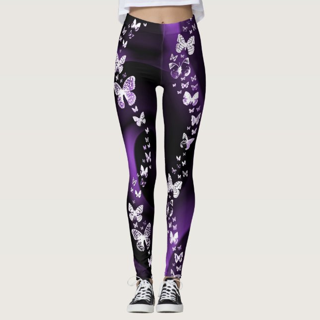 Leggings Piernas de mariposa morada (Anverso)