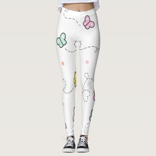 Leggings Piernas de mariposas de primavera (Anverso)