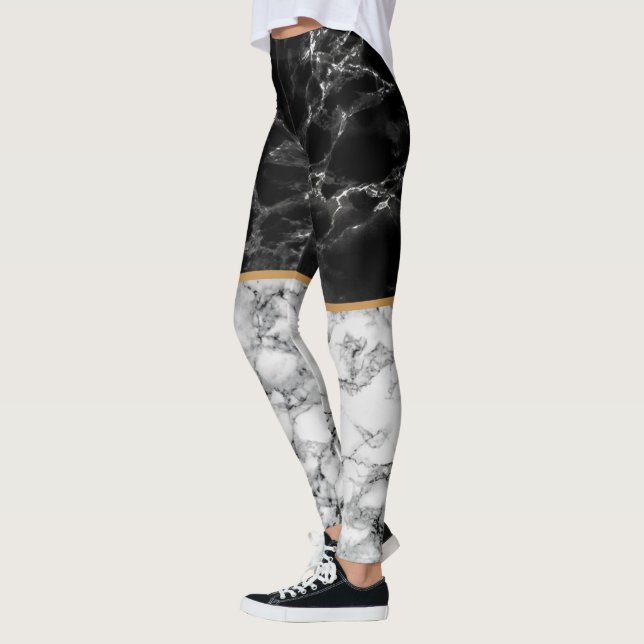 Leggings Piernas de mármol blanco negro (Izquierda)