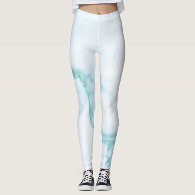 Leggings Piernas de mármol turquesa (Anverso)