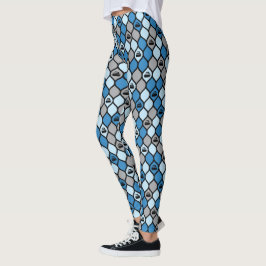 Leggings Piernas de mosaico curvado - Azul/Gris