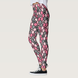 Leggings Piernas de mosaico curvado - Rosa/Gris