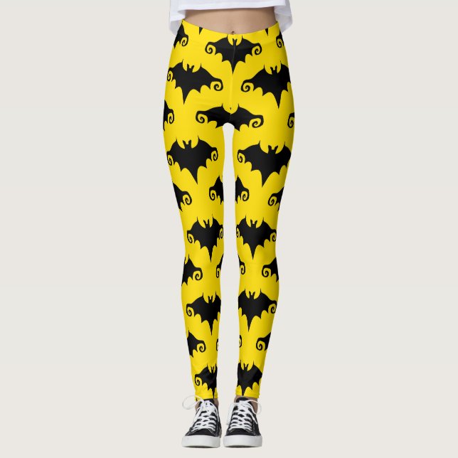 Leggings piernas de murciélagos amarillos (Anverso)