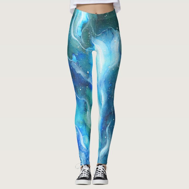 Leggings Piernas de nebulosa azul (Anverso)