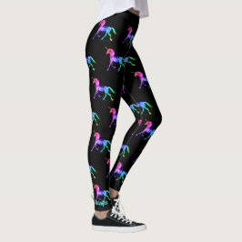 Leggings Piernas de nombres personalizados de Unicornio neg