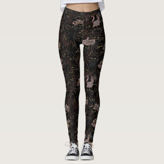 Leggings Piernas de ojos amarillos de gatos negros
