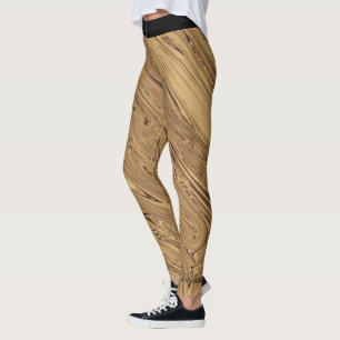 Leggings Piernas de oro líquidas con banda blanca negra