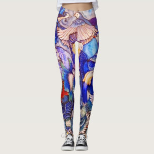 Leggings Piernas de pájaros azules