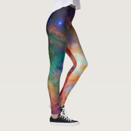 Leggings piernas de patrón de galaxia de estrella de color 