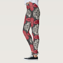 Piernas de patrón negro, blanco y rojo