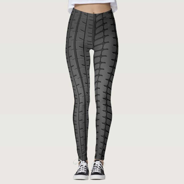 Leggings piernas de patrones de banda de rodadura de neumát (Anverso)