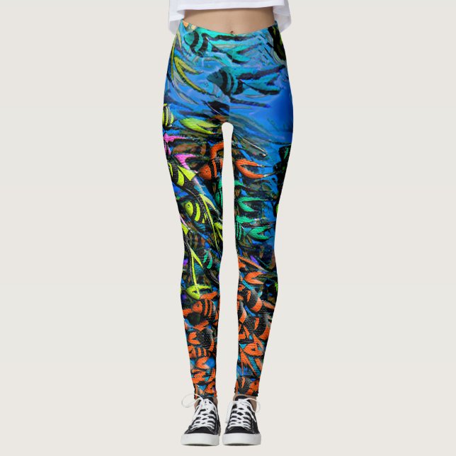 Leggings Piernas de peces tropicales (Anverso)