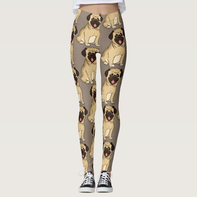 Leggings Piernas de perro de pug (Anverso)
