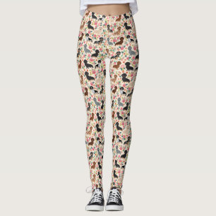 Leggings Piernas de perro floral de Dachshund