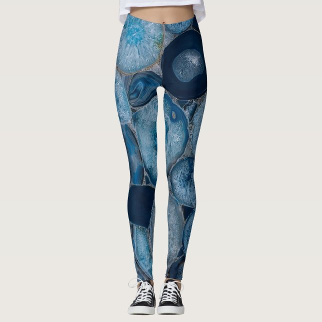 Leggings Piernas de piedra de efecto geode azul (Anverso)