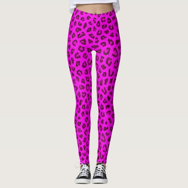 Leggings Piernas de piel de leopardo rosa (Anverso)