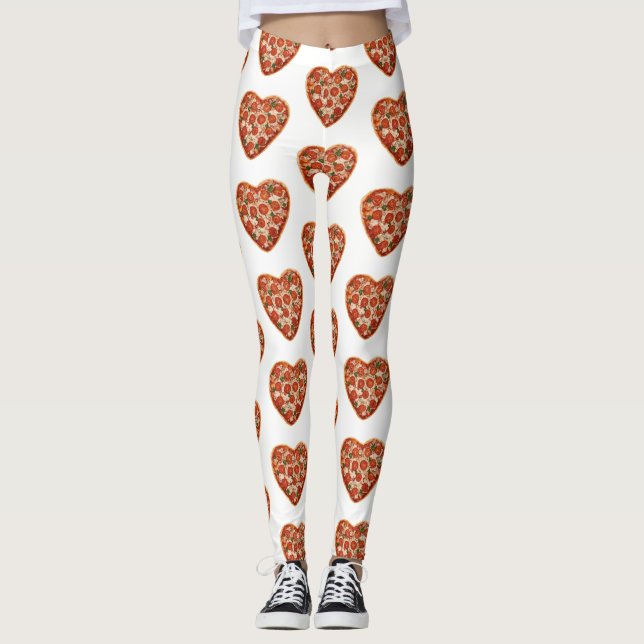 Leggings piernas de pizza en forma de corazón (Anverso)