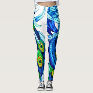 Leggings Piernas de plumas de pavo real