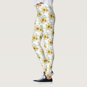 Leggings piernas de primavera de girasol
