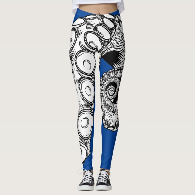 Leggings Piernas de pulpo azul oscuro (Anverso)