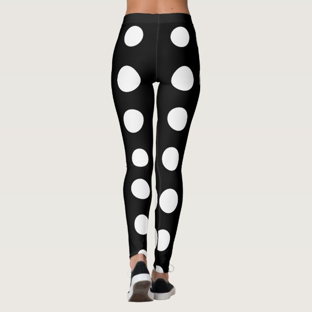 Leggings Piernas de puntos blancos y negros (Reverso)