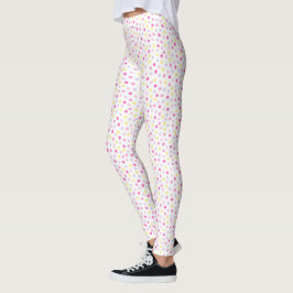 Leggings Piernas de puntos de polka amarillo rosa - Dazzle 