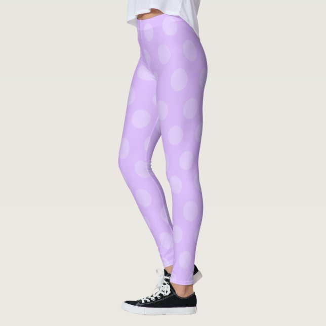 Leggings Piernas de puntos de polka púrpura (Izquierda)