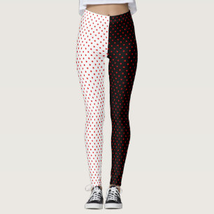 Leggings Piernas de puntos de polka roja