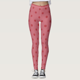 Leggings Piernas de puntos de polka roja